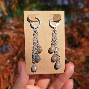 Chocolate Moonstone, Hematite Earrings ~ Handcrafted Jewelry